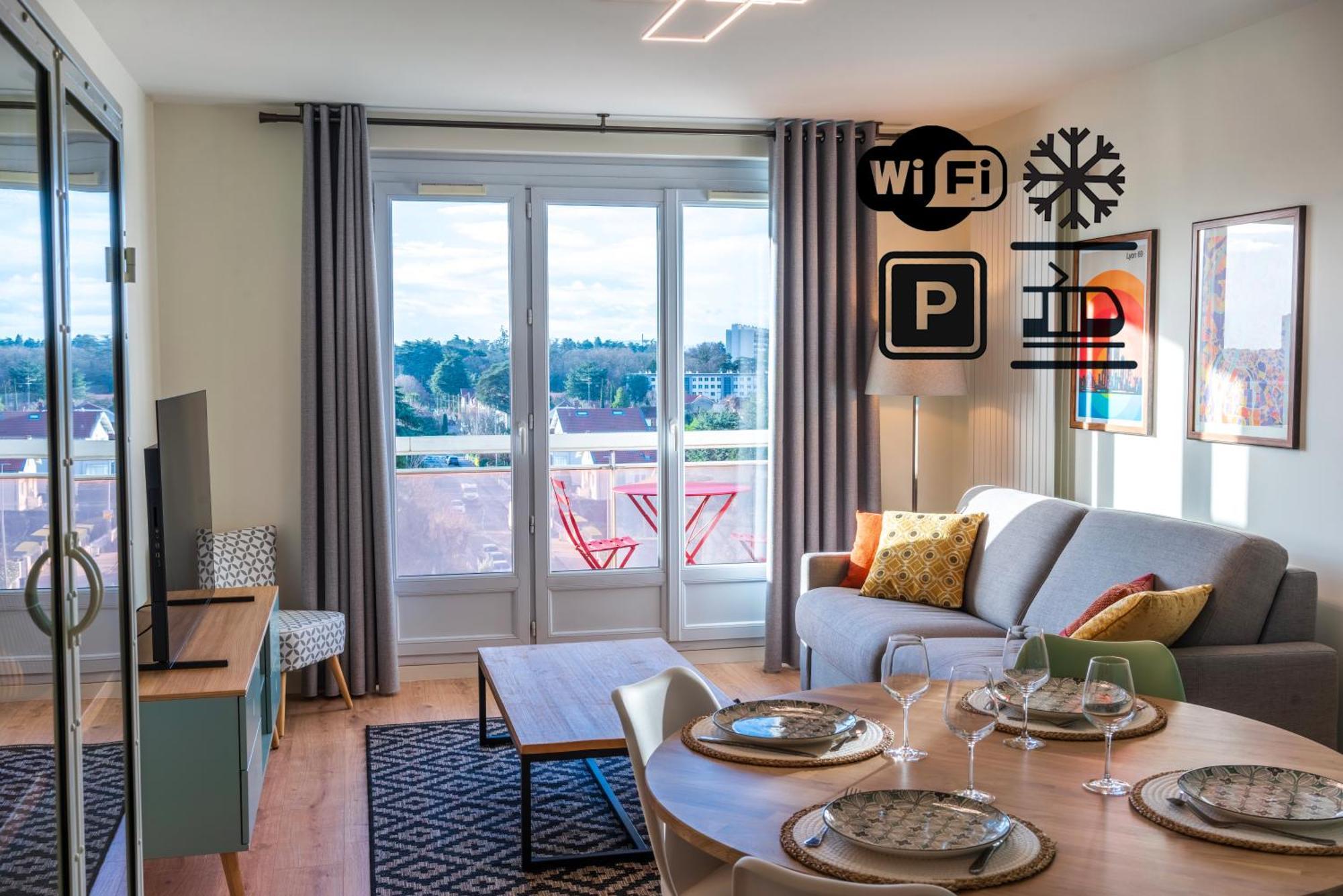 T2 De Standing Climatise Avec Parking Prive, Tram T2 T5, Hopitaux Est Apartman Bron Kültér fotó